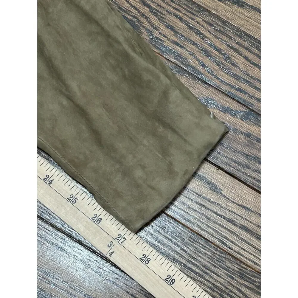 Ralph Lauren Pants Womens Size 8‎ Brown 100% Goat Suede Straight Leg Black Label